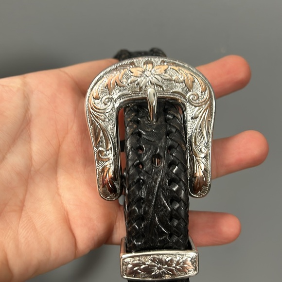 LEEGIN Silver Creek Collection Tooled Leather Western Belt size 36 - Picture 11 of 17